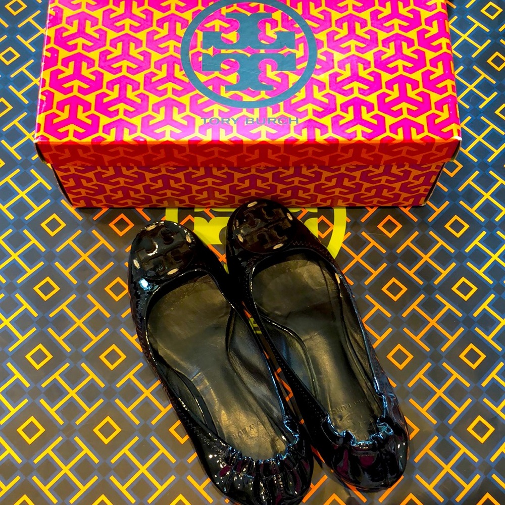 Tory Burch Patent Reva Ballet Size 6